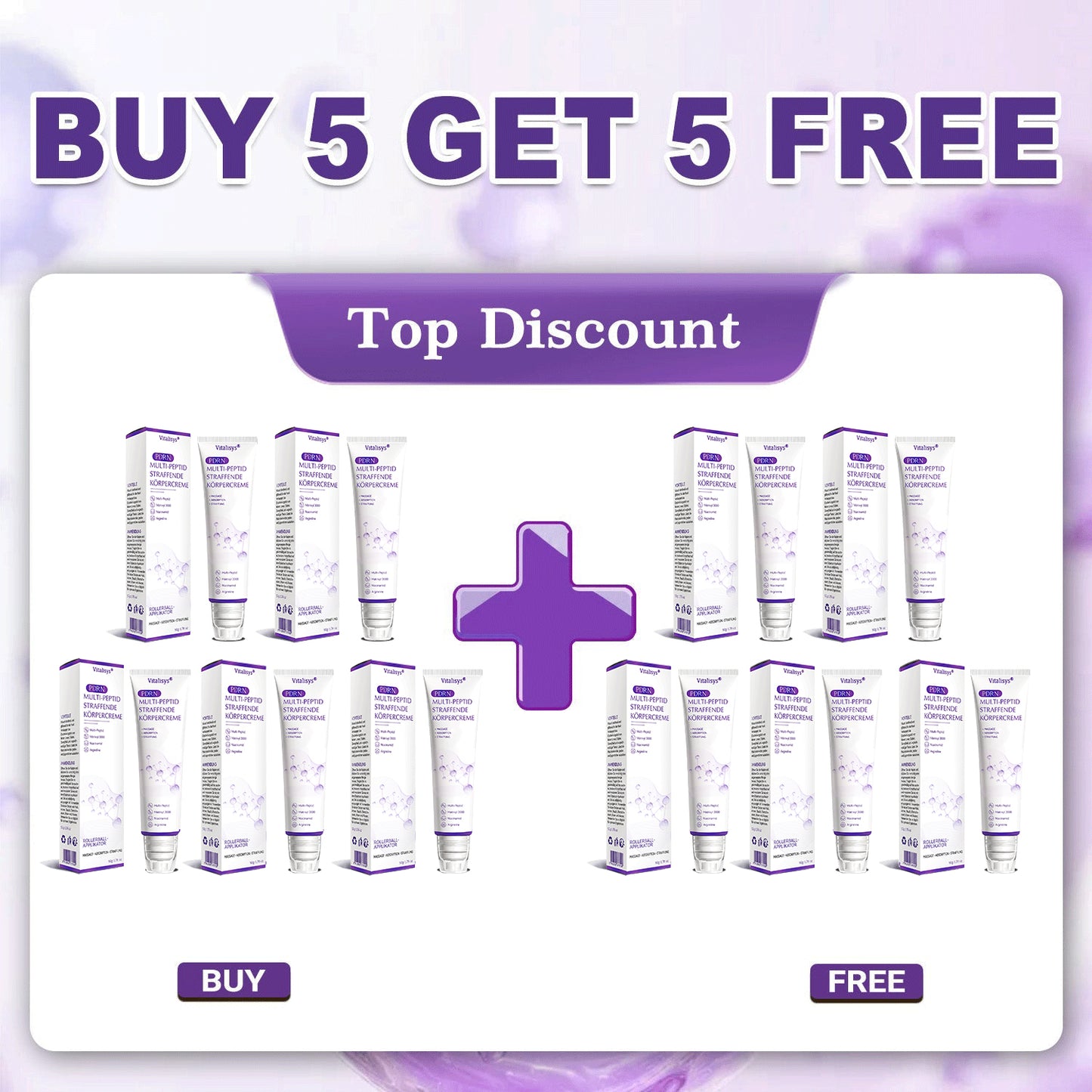 Vitalisys®🔥 PDRN Multi-Peptide Massaging Body Roller Cream- Anti-aging, Hydrating, Skin Firming & Lifting, Skin Repair, Even Tone, Acne and Dark Spot Treatment, Wart and Mole Removal, and Psoriasis Relief.