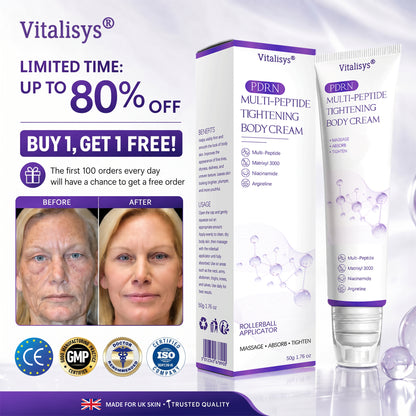 Vitalisys® 🎀PDRN Multi-Peptide Massaging Body Roller Cream- Anti-aging, Hydrating, Skin Firming & Lifting, Skin Repair, Even Tone, Acne and Dark Spot Treatment, Wart and Mole Removal, and Psoriasis Relief.