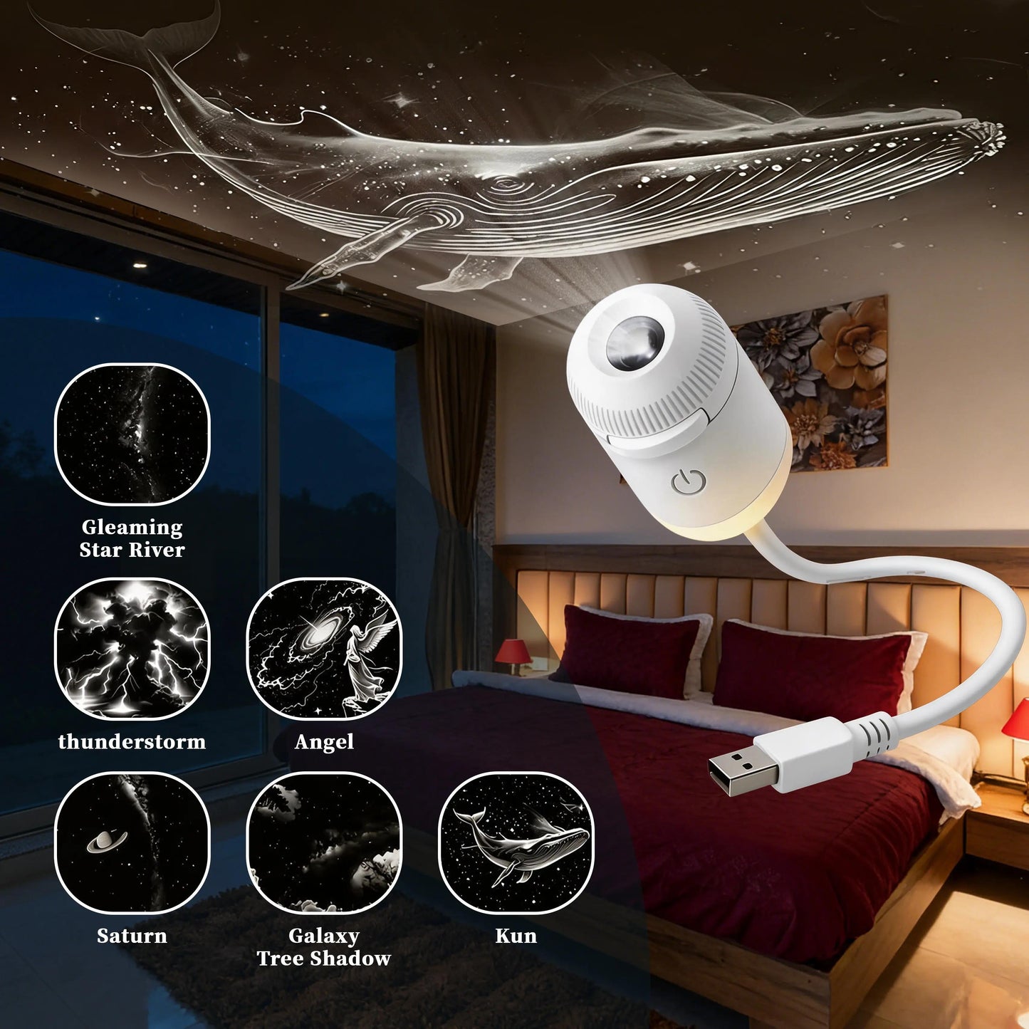PKNEW® NEXT-GEN SMART PROJECTION HD Smart Dynamic 5D Holographic Night Light Projector🌌