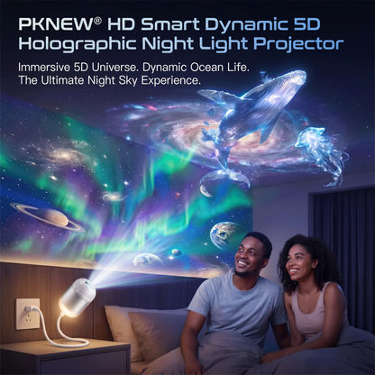PKNEW® NEXT-GEN SMART PROJECTION HD Smart Dynamic 5D Holographic Night Light Projector🌌